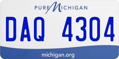 MI license plate DAQ4304