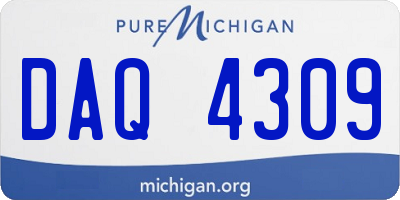 MI license plate DAQ4309