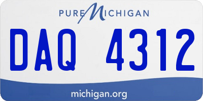 MI license plate DAQ4312