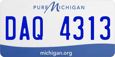 MI license plate DAQ4313
