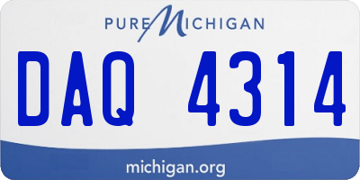 MI license plate DAQ4314