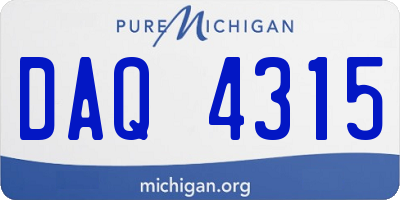MI license plate DAQ4315