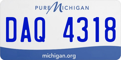 MI license plate DAQ4318