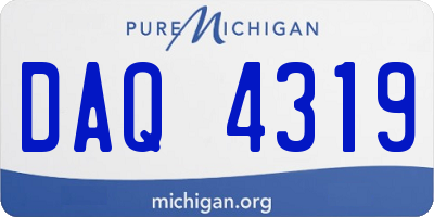 MI license plate DAQ4319