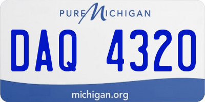 MI license plate DAQ4320