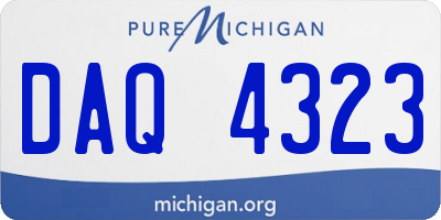 MI license plate DAQ4323