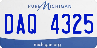 MI license plate DAQ4325