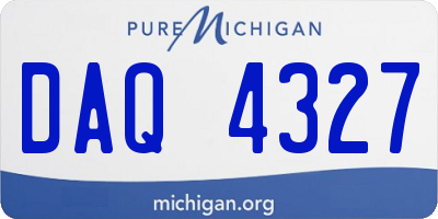 MI license plate DAQ4327