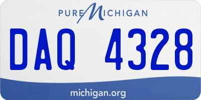 MI license plate DAQ4328