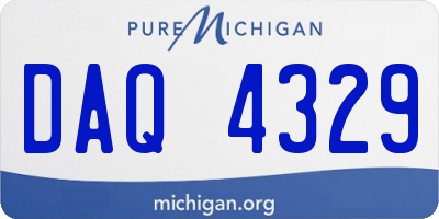 MI license plate DAQ4329