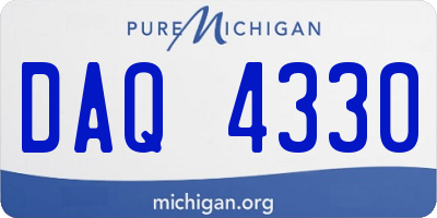 MI license plate DAQ4330