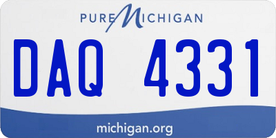 MI license plate DAQ4331