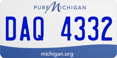 MI license plate DAQ4332
