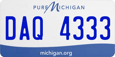 MI license plate DAQ4333
