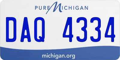 MI license plate DAQ4334