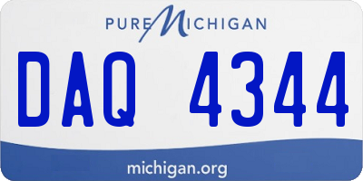 MI license plate DAQ4344