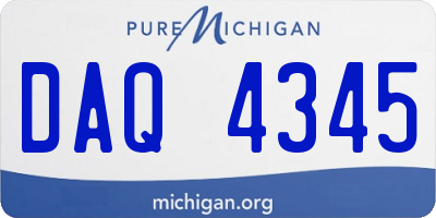 MI license plate DAQ4345