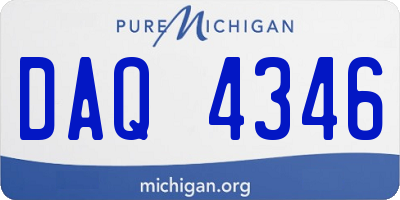 MI license plate DAQ4346