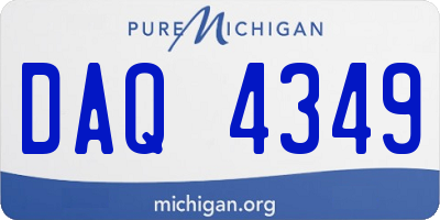 MI license plate DAQ4349