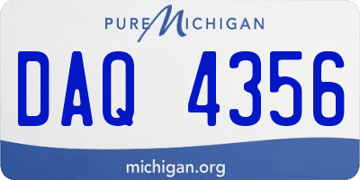 MI license plate DAQ4356