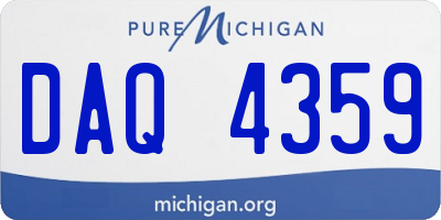 MI license plate DAQ4359