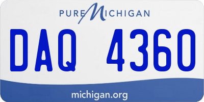 MI license plate DAQ4360