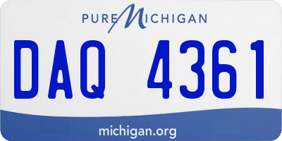 MI license plate DAQ4361