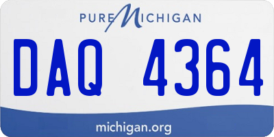 MI license plate DAQ4364