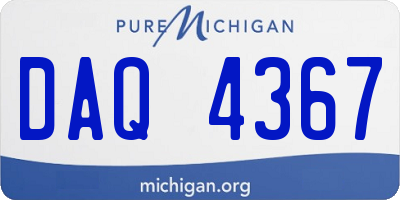 MI license plate DAQ4367