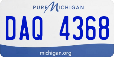MI license plate DAQ4368