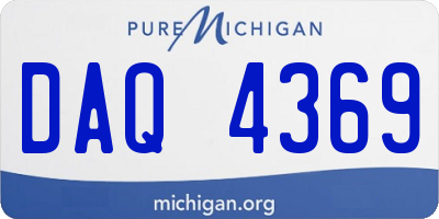 MI license plate DAQ4369