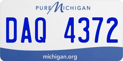MI license plate DAQ4372