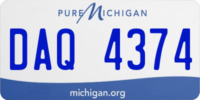 MI license plate DAQ4374
