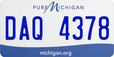 MI license plate DAQ4378