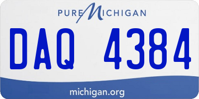 MI license plate DAQ4384