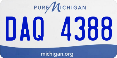 MI license plate DAQ4388