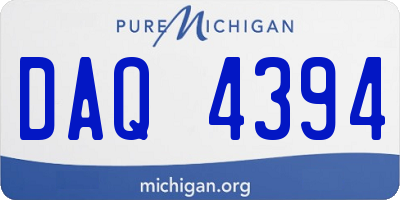 MI license plate DAQ4394