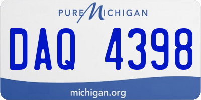 MI license plate DAQ4398