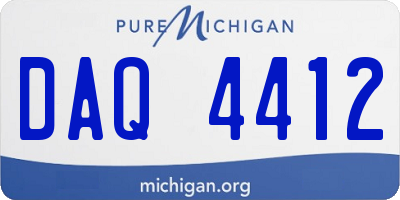 MI license plate DAQ4412