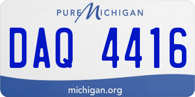 MI license plate DAQ4416