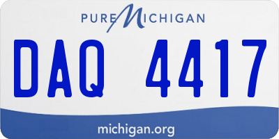 MI license plate DAQ4417