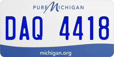 MI license plate DAQ4418