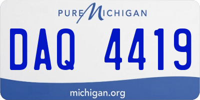 MI license plate DAQ4419