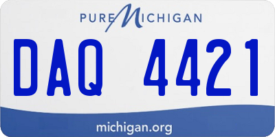 MI license plate DAQ4421