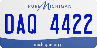 MI license plate DAQ4422