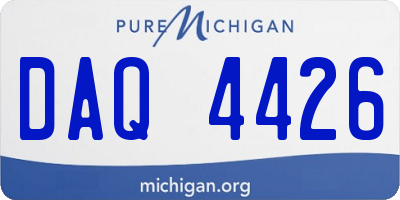 MI license plate DAQ4426