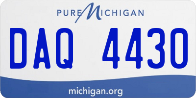 MI license plate DAQ4430