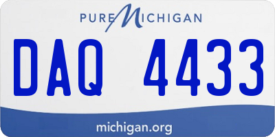 MI license plate DAQ4433