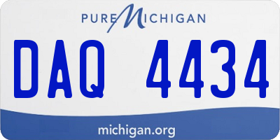 MI license plate DAQ4434