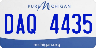 MI license plate DAQ4435